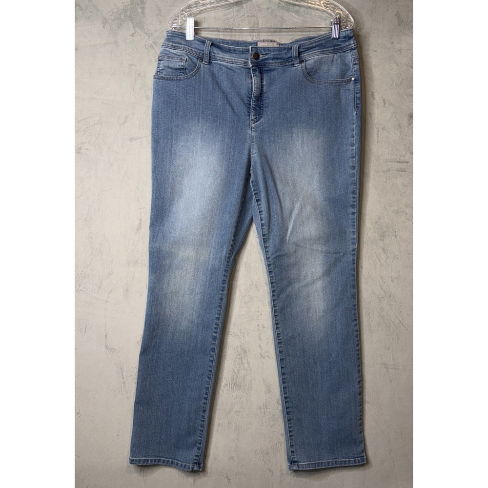 Chico's Fabulously Slimming Jeans Women's Size 2 Short Blue Straight Leg